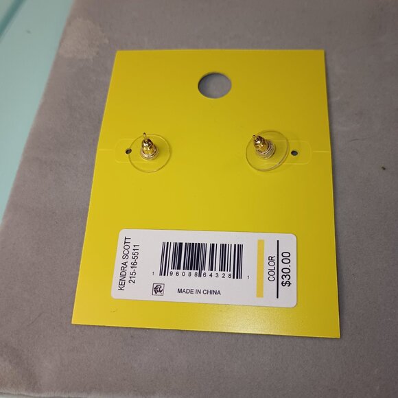 NEW Kendra Scott Emma Stud Earrings - Sunset Purple Magnesite - Picture 4 of 5